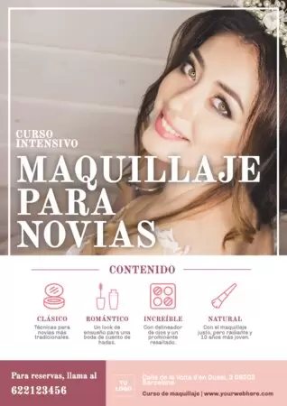 Edita un folleto de clases de maquillaje