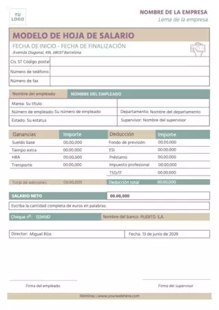 Edita un modelo de nómina para rellenar