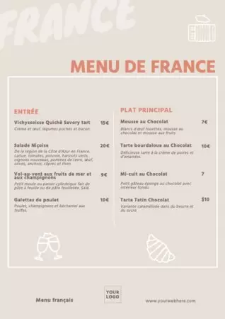 Modifier un menu français
