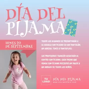 Edita un poster del Día del Pijama