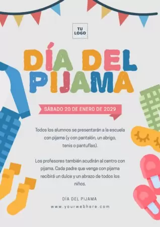 Edita un poster del Día del Pijama