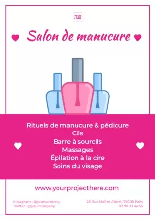 Modifier un modèle pour votre salon de manucure