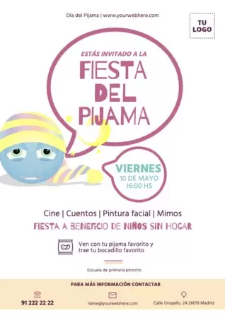 Edita un poster del Día del Pijama