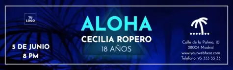 Edita un flyer de fiesta hawaiana