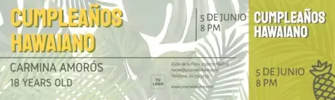 Edita un flyer de fiesta hawaiana