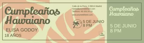 Edita un flyer de fiesta hawaiana