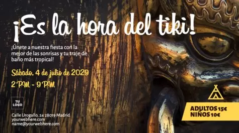 Edita un flyer de fiesta hawaiana