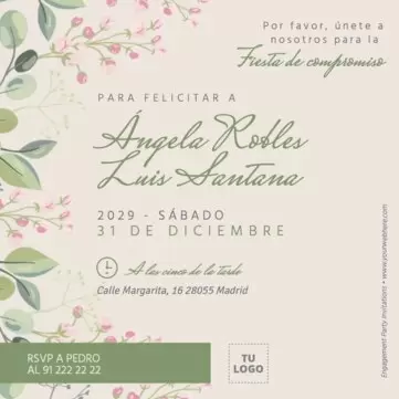 Edita una tarjeta de fiesta de pedida