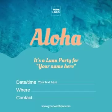 Een uitnodiging met Hawaï-thema bewerken