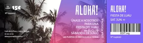 Edita un flyer de fiesta hawaiana