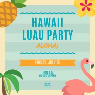 Edit a Hawaiian theme invitation