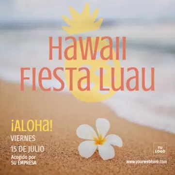 Edita un flyer de fiesta hawaiana