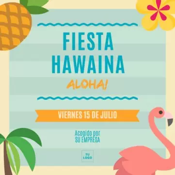 Edita un flyer de fiesta hawaiana