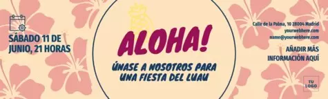 Edita un flyer de fiesta hawaiana