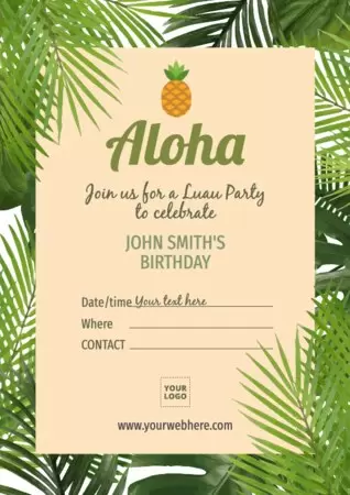 Edit a Hawaiian theme invitation