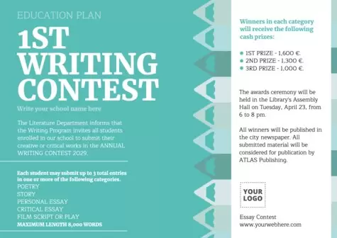 Modifier l'affiche d'un concours d'écriture