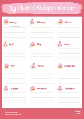 Edit a birthday list template