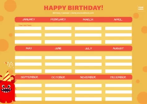 Edit a birthday list template