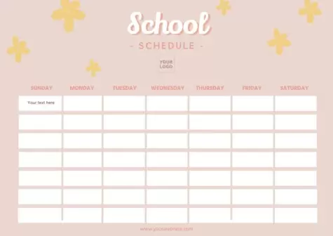 Online Editable School Schedules Templates