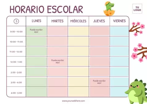 Crear un horario escolar