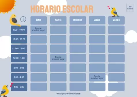 Crear un horario escolar