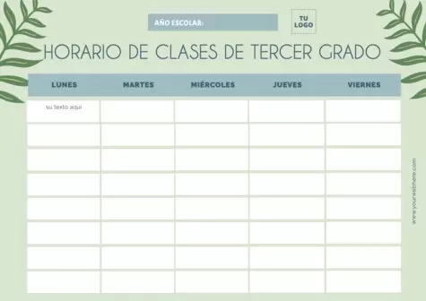 Plantillas Editables Online Para Horarios Escolares