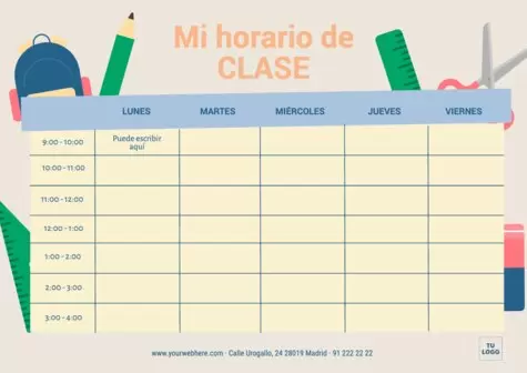 Crear un horario escolar