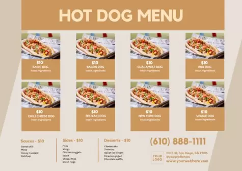 Edit a hot dog menu