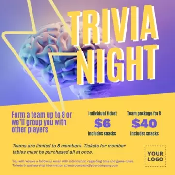Edit a Trivia night flyer