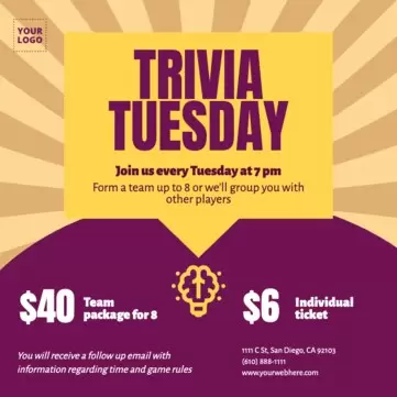 Edit a Trivia night flyer