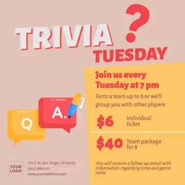 Edit a Trivia night flyer