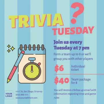 Edit a Trivia night flyer