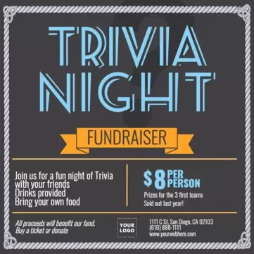 Edit a Trivia night flyer