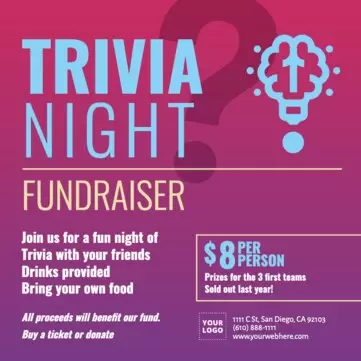Edit a Trivia night flyer