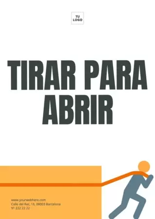 Editar un cartel de Empujar / Tirar