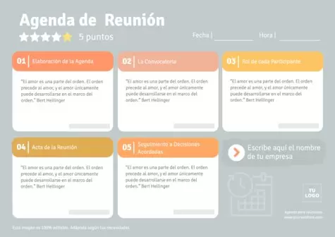 Edita una agenda de reunión