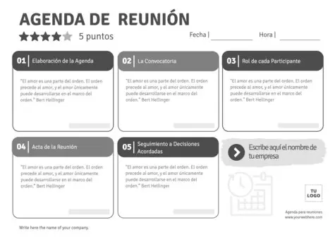 Edita una agenda de reunión