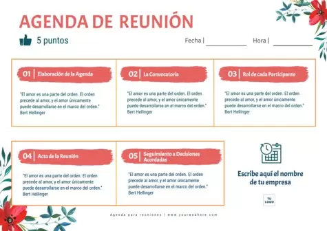 Edita una agenda de reunión