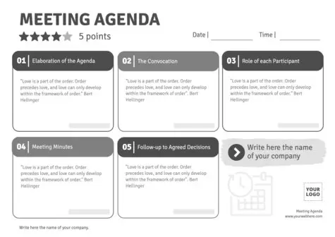 Edit a Meeting Agenda format