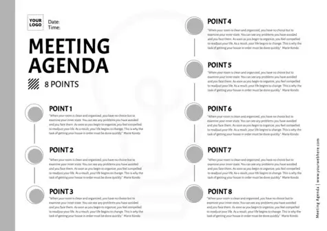 Bearbeite eine Meeting Agenda Vorlage