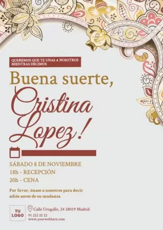 Edita un diseño de despedida