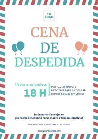 Edita un diseño de despedida