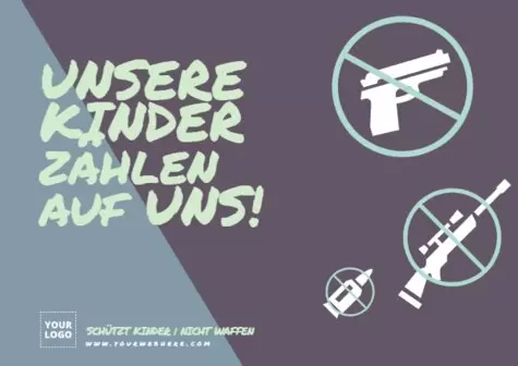 Bearbeite ein Nein zu Waffen Poster
