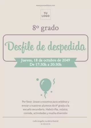 Edita un diseño de despedida