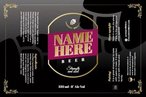 Éditez le design d'une étiquette de bière
