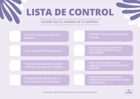 Edita un checklist para hacer Onboarding