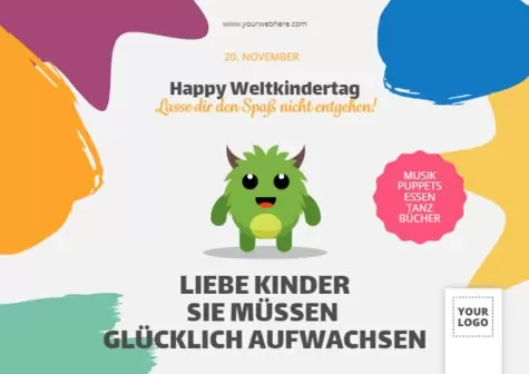 Bearbeite eine Vorlagen zum Weltkindertag