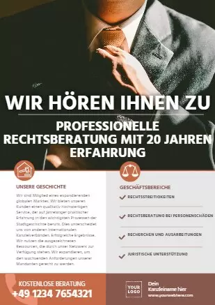 Bearbeite eine Vorlage für Anwaltskanzleien