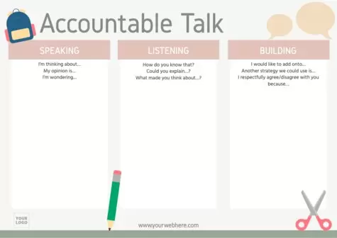 Bearbeite ein „Accountable Talk“-Poster