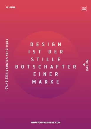 Bearbeite ein Weltgrafikdesigntag Design